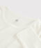 Damen-T-Shirt aus Wolle und Baumwolle weiss MARSHMALLOW