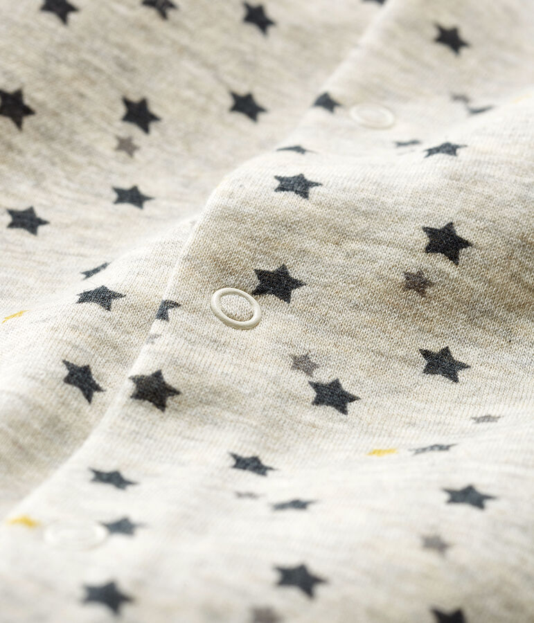 Langer Baby-Overall aus Wolle und Baumwolle beige/vielfarbig