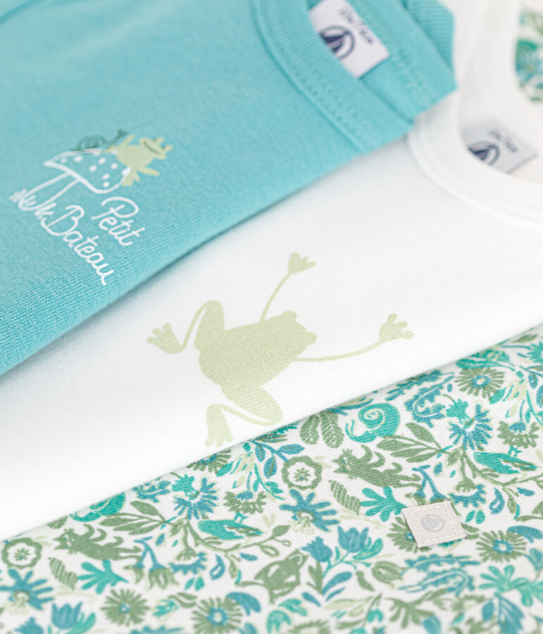 3er-Set kurz&auml;rmelige Baby-Bodys aus Baumwolle vielfarbig