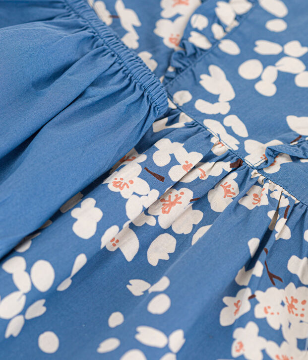 Kurz&auml;rmeliges Baby-Kleid und Bloomer aus Popeline blau/vielfarbig