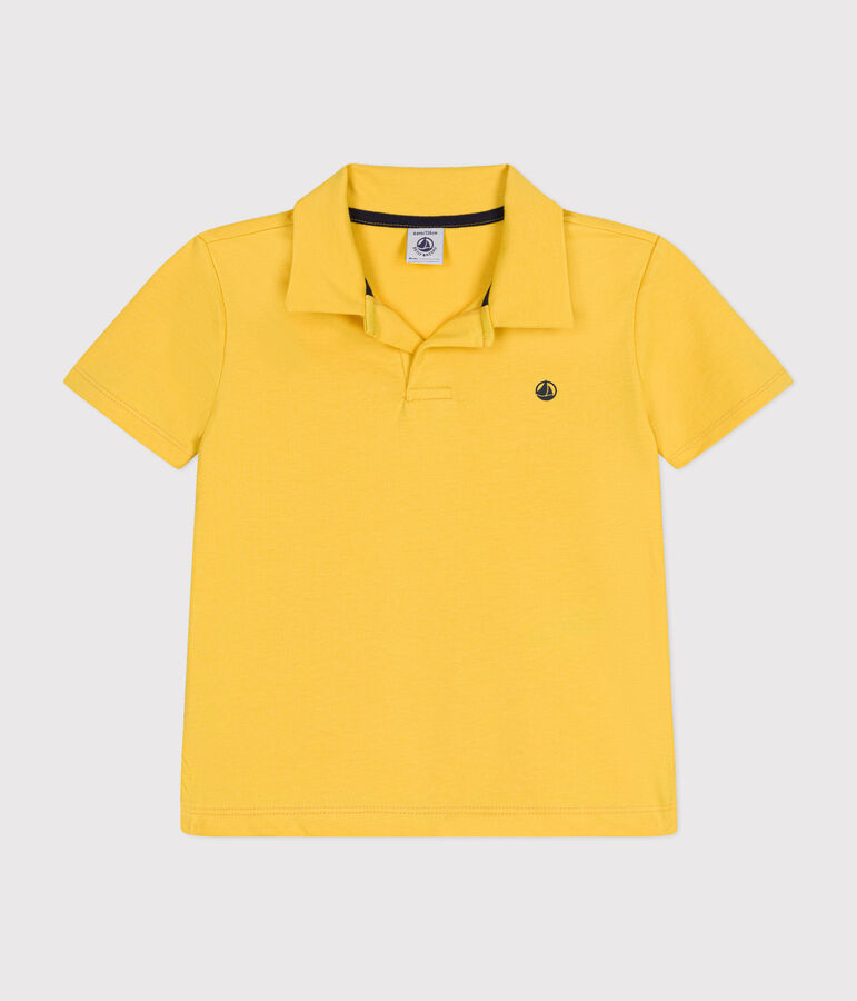 Kurz&auml;rmeliges Jungen-Poloshirt aus Baumwolle gelb