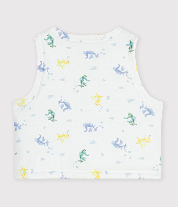 Wendbare Baby-Weste aus Baumwolle mit Drachenmotiv weiss/vielfarbig