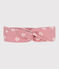 Bandeau enfant en gaze de coton imprimé fleurs rosa CHARME/weiss MARSHMALLOW