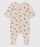 Baby-Strampler aus Bio-Nicki mit Muster beige MONTELIMAR/grau MARSHMALLOW