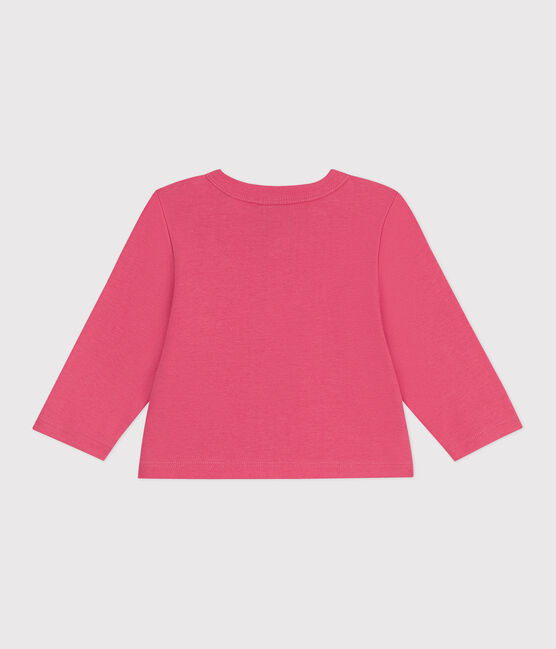 Baby-Cardigan aus einfarbiger Baumwolle rosa PEONIA