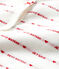 Fußloser Baby-Strampler aus Jacquard mit Petit Bateau-Motiv "Je t'aime" weiss MARSHMALLOW/rot TERKUIT