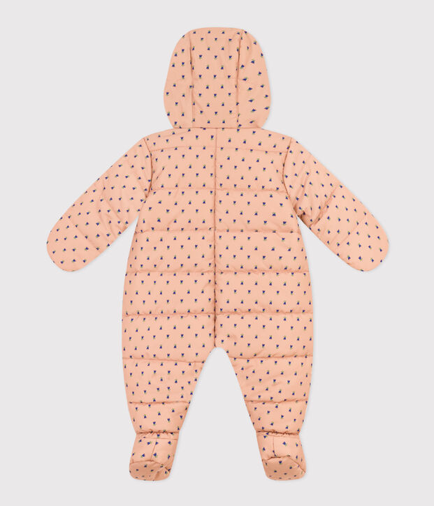Gemusterter Baby-Schneeanzug beige/vielfarbig