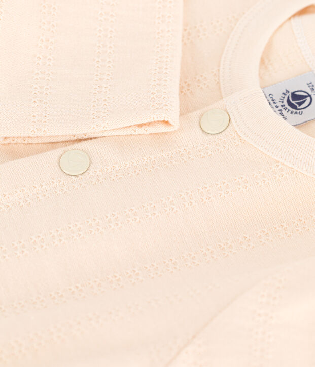 Baby-Cardigan aus Jersey mit dekorativen Tupfen naturfarben