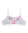 Bedrucktes Mädchen-Bustier aus Stretch-Jersey weiss ECUME/blau MAJOR/ MULTICO