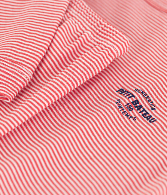 Kinderpyjama aus Baumwolle mit Streifen für Jungen orange OURSIN/weiss MARSHMALLOW