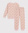 Kinder-Pyjama aus Nicki mit Blumenmotiv rosa SALINE/weiss MULTICO