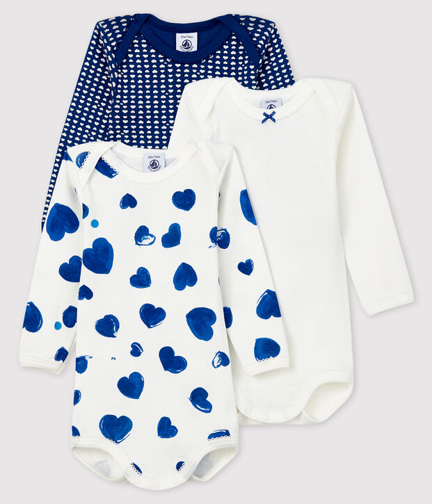 3er-Set lang&auml;rmlige Baby-Bodys vielfarbig