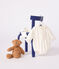 Kurzer Baby-Overall für Festtage aus besticktem Fein-Cord naturfarben MILK