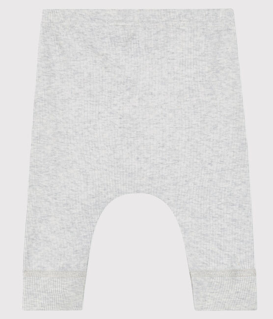 Baby-Leggings aus 2x2-Rippstrick aus Bio-Baumwolle grau BELUGA CHINE