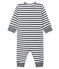 Baby-Strampler ohne Fuß aus Doppelersey für Jungen weiss MARSHMALLOW/blau SMOKING CN