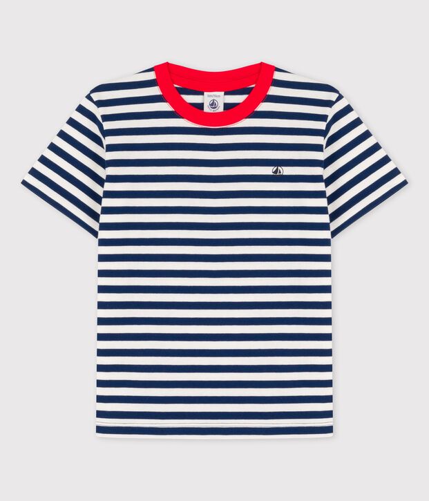 Kurz&auml;rmeliges T-Shirt aus Baumwolle f&uuml;r Jungen blau/weiss