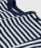 Baby-Sweatshirt aus gestreiftem Frottee blau MEDIEVAL/weiss MARSHMALLOW