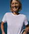 Damen-T-Shirt L’ICONIQUE aus Leinen weiss ECUME