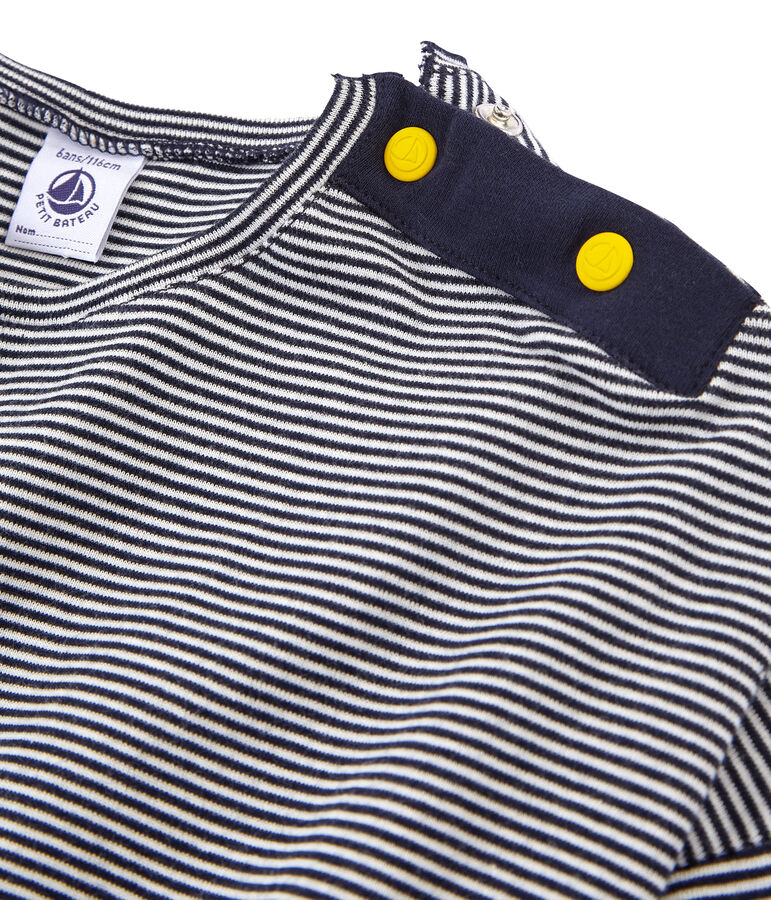 Lang&auml;rmeliges Kinder-T-Shirt M&auml;dchen blau/weiss