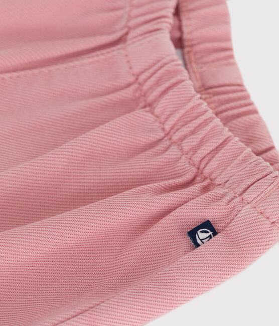 Baby-Hose aus weicher einfarbiger Baumwolle. rosa CHARME