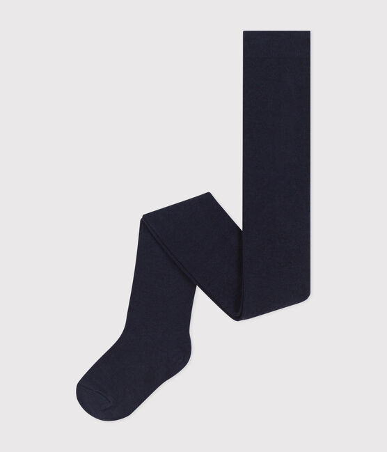 Einfarbige Kinder-Strumpfhose aus Baumwolljersey blau SMOKING