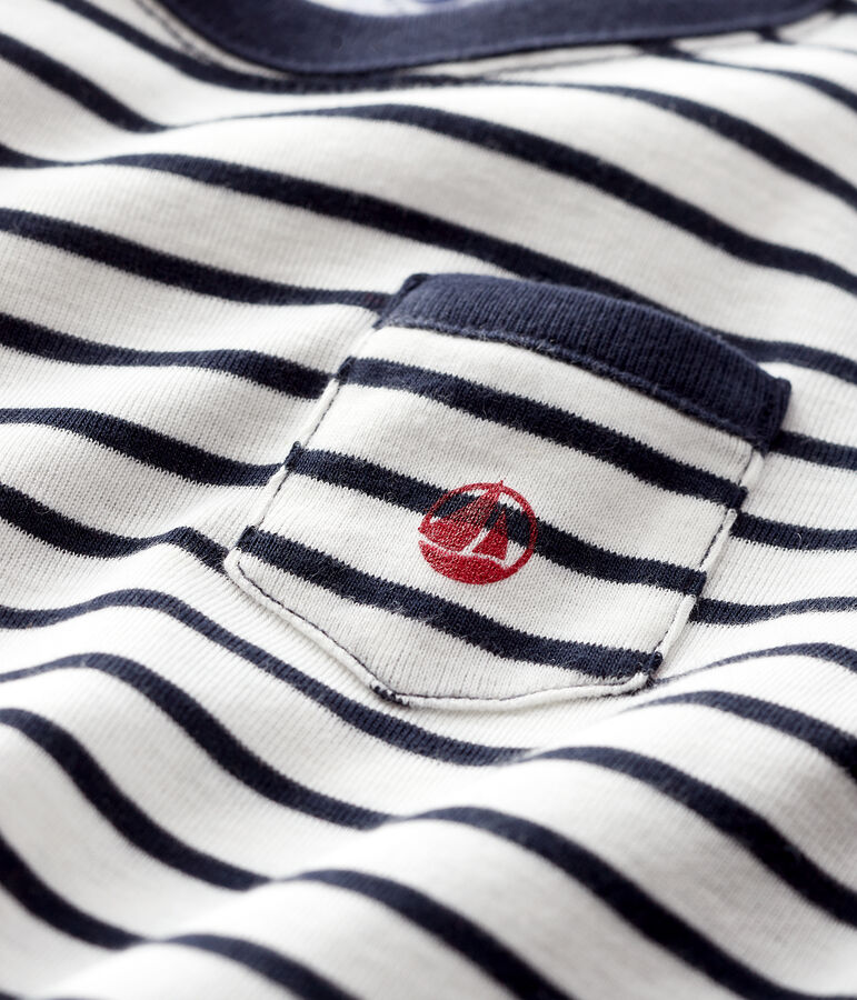 Baby-T-Shirt f&uuml;r Jungen weiss/blau