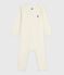 Langbeiniger Baby-Body aus Wolle und Baumwolle ECRU 08163