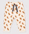 Babyhose aus Molton mit Eulenprint weiss AVALANCHE/ ECUREUIL
