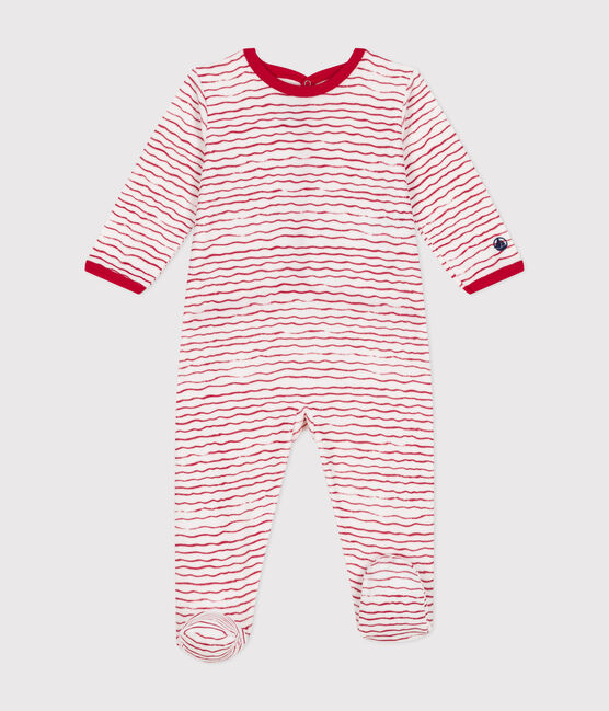 Strampler aus Nicki für Babys weiss ECUME/ CORRIDA