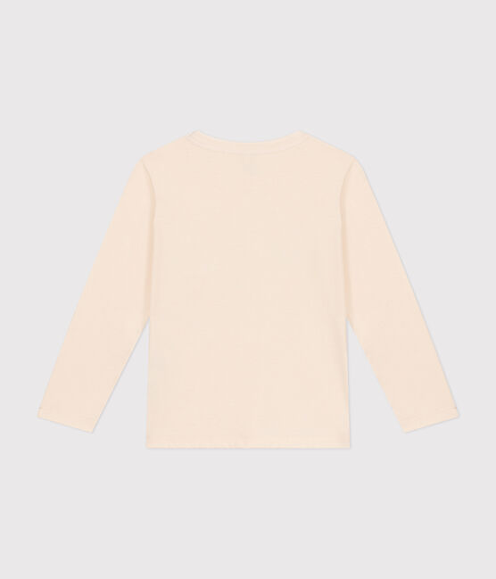 Langärmeliges Kinder-T-Shirt aus feinem Jersey für Jungen naturfarben AVALANCHE