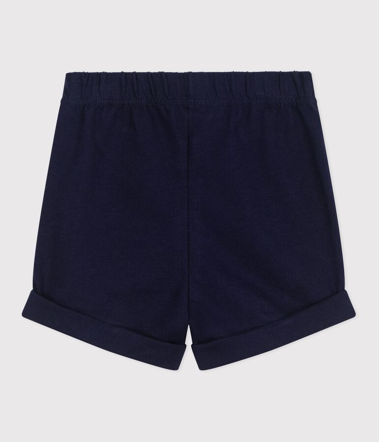 Baby-Shorts aus einfarbiger Baumwolle blau