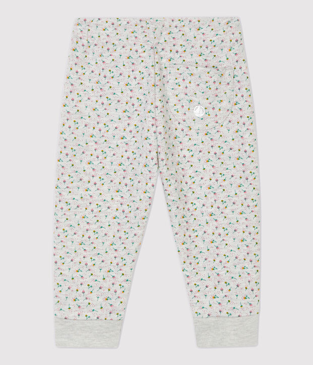 Baby-Hose aus Molton. grau/vielfarbig