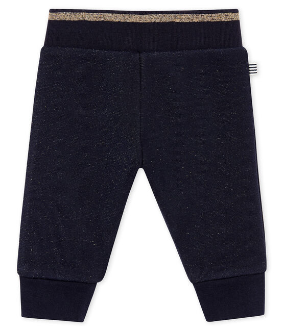 Glitzernde Baby MädchenHose aus Molton blau SMOKING/gelb DORE