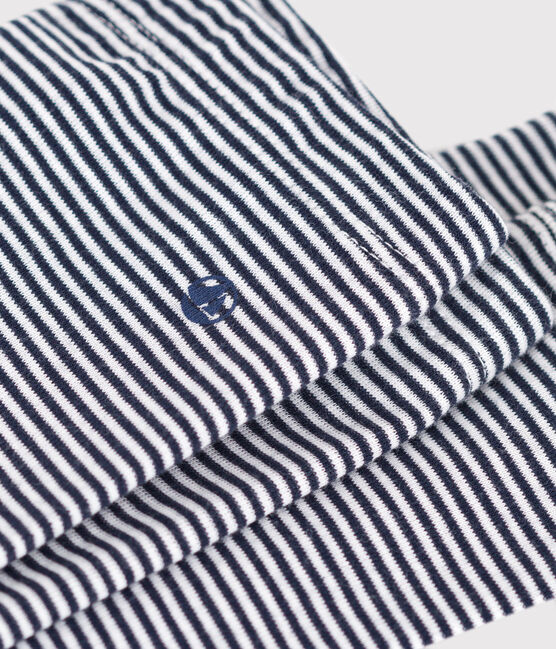 Baby-Leggings aus Baumwolle mit Ringelstreifen blau SMOKING/weiss MARSHMALLOW