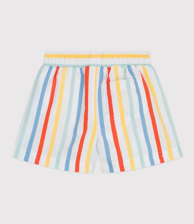 Baby-Badeshorts mit Streifen weiss/vielfarbig