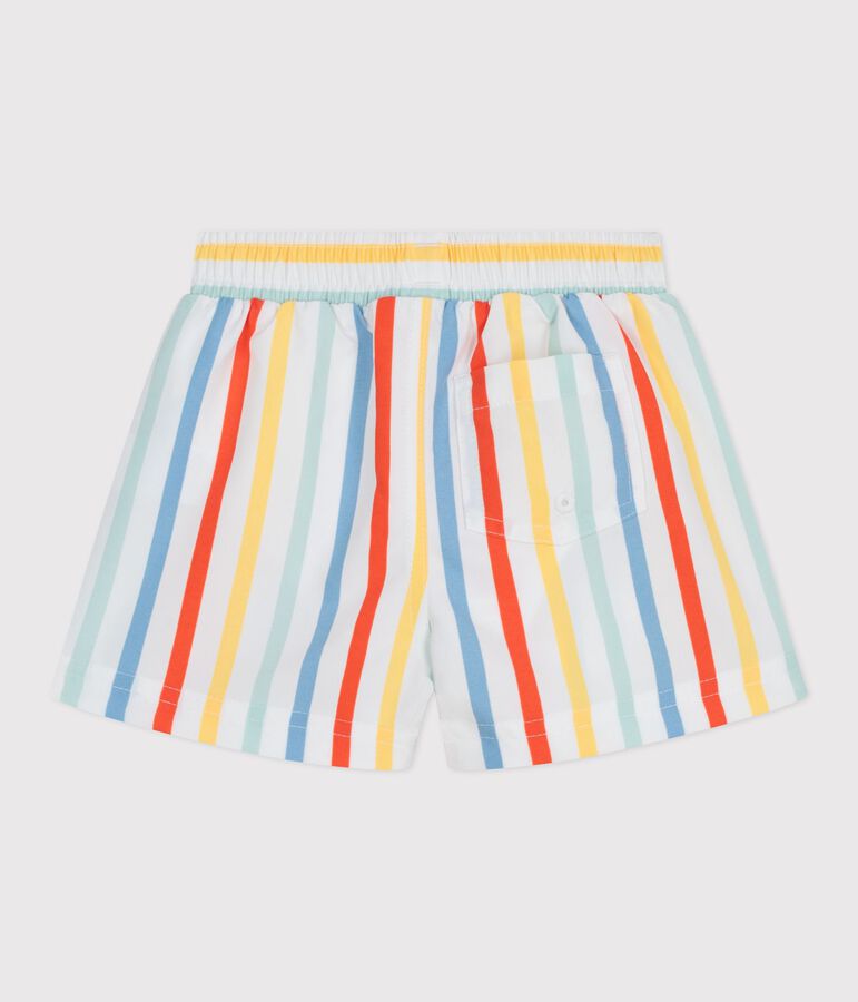 Baby-Badeshorts mit Streifen weiss MARSHMALLOW/weiss MULTICO