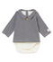 Langärmeliger Baby Jungen Einteiler blau SMOKING/weiss MARSHMALLOW