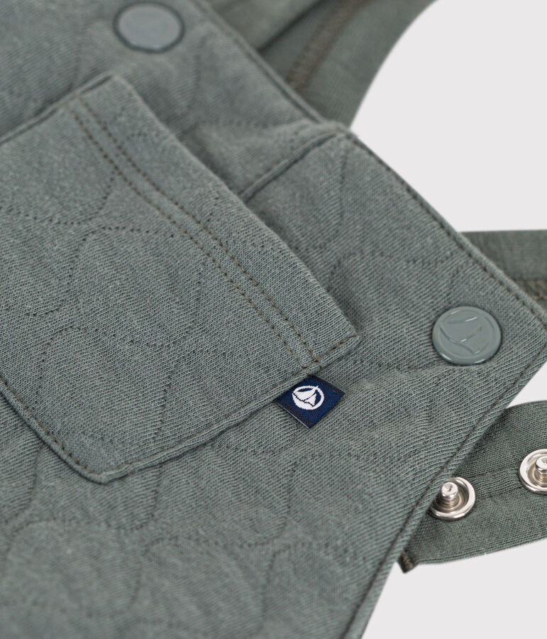 Lange Baby-Latzhose aus gestepptem Doppeljersey grau