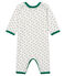 Baby-Strampler in Rippstrick für Mädchen weiss MARSHMALLOW/blau MEDIEVAL