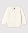Baby-Cardigan aus Baumwolljersey-Strick mit Leinenanteil Jungen weiss MARSHMALLOW