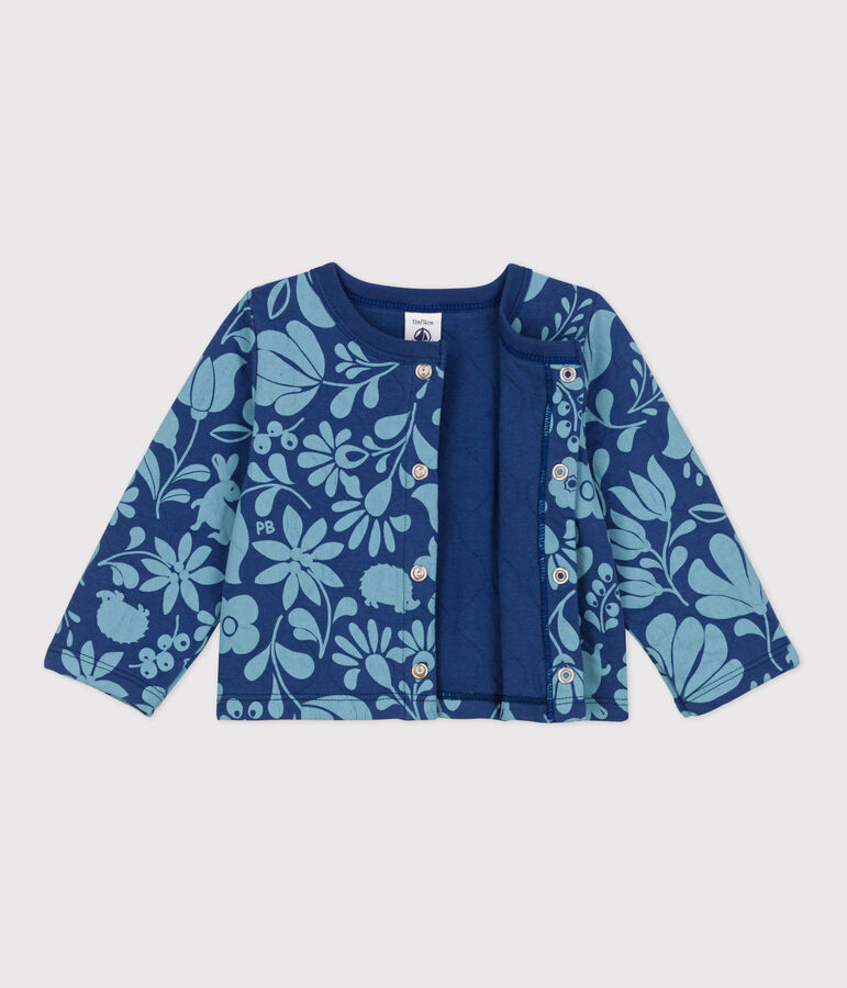 Bedruckter Baby-Cardigan aus gestepptem Doppeljersey blau/blau