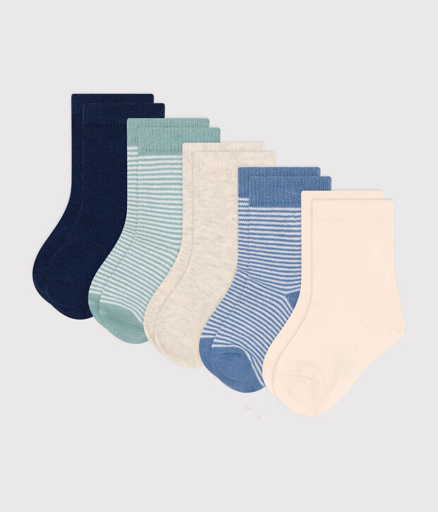 5er-Set Baby-Socken aus Baumwolle mit Ringelstreifen vielfarbig