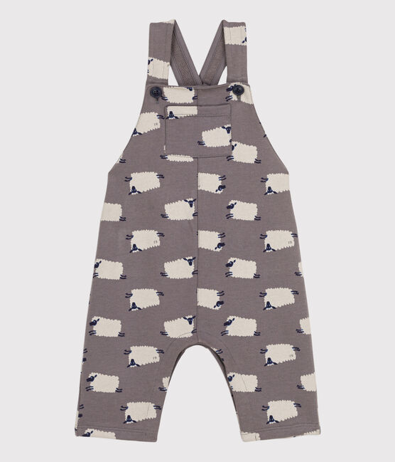 Lange Baby-Latzhose aus Molton mit Schafprint BONGRIS/ MULTICO