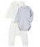 3-teiliges Baby-Set aus Doppeljersey, Unisex weiss MARSHMALLOW/blau TOUDOU/ MULTICO