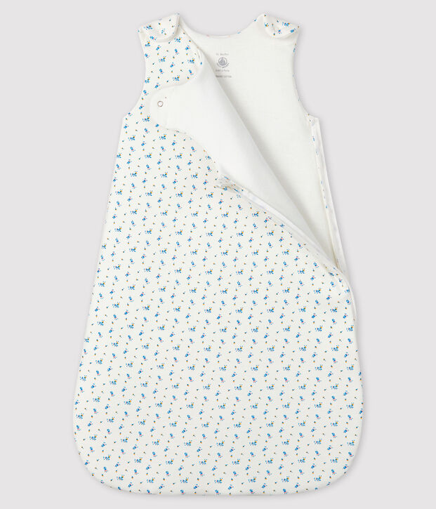 Baby-Schlafsack aus Rippstrick weiss/vielfarbig