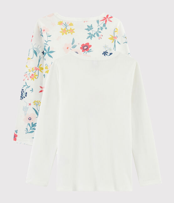 2er-Set langärmlige T-Shirts mit Blumen-Print für kleine Mädchen variante 1