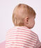 Lang&auml;rmeliges Baby T-Shirt aus Baumwolle mit Streifen. rosa/naturfarben