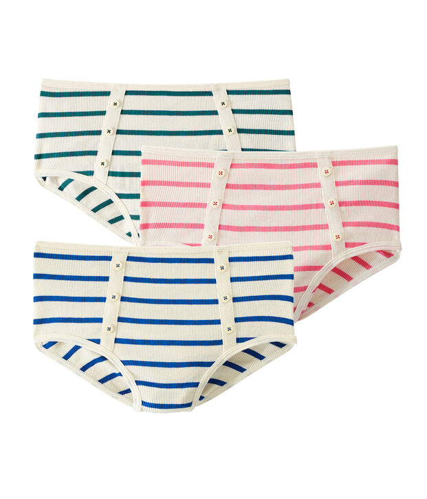 Jedes Set besteht aus 3 hochgeschnittenen Slips damen weiss