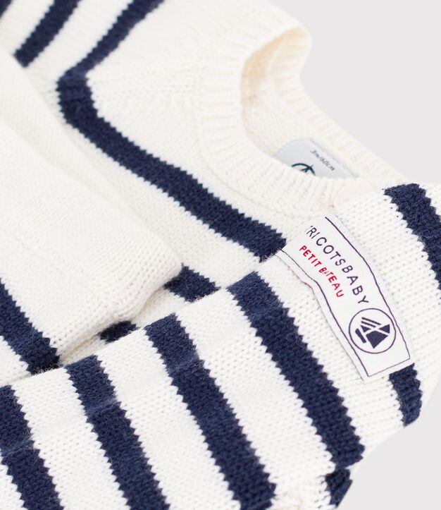 Baby-Set aus Strick mit Streifen blau/blau