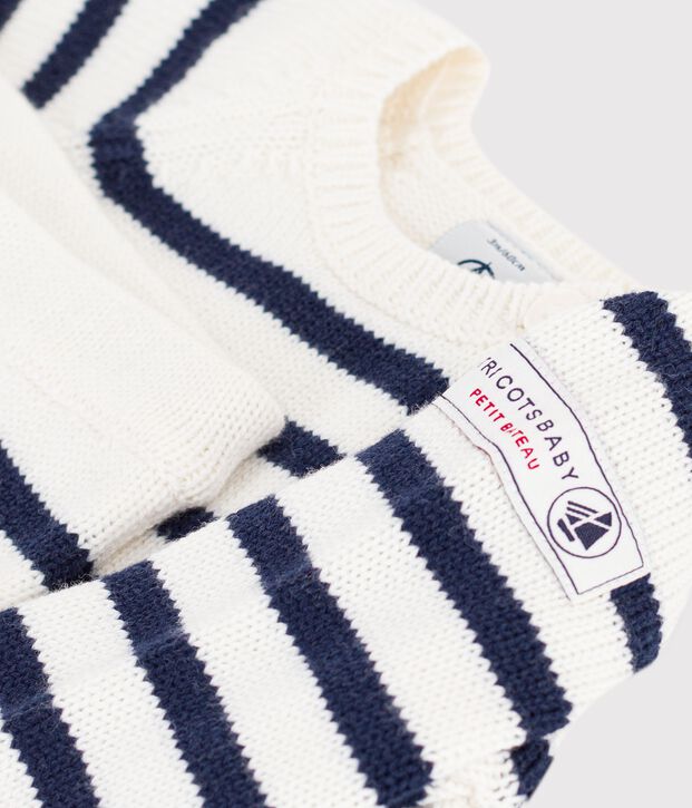 Baby-Set aus Strick mit Streifen blau/blau